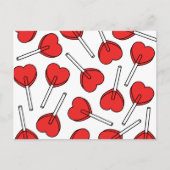 Red Lollipops, Heart Lollipops, Lollipop Pattern Briefkaart (Voorkant)