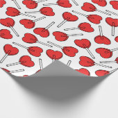 Red Lollipops, Heart Lollipops, Lollipop Pattern Cadeaupapier (Hoek)