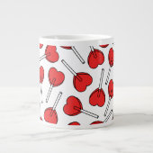 Red Lollipops, Heart Lollipops, Lollipop Pattern Extra Grote Beker (Voorkant)