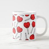 Red Lollipops, Heart Lollipops, Lollipop Pattern Extra Grote Beker (Rechts)