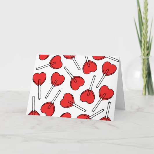 Red Lollipops, Heart Lollipops, Lollipop Pattern Kaart (Voorkant)