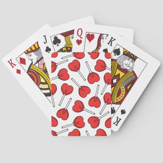 Red Lollipops, Heart Lollipops, Lollipop Pattern Pokerkaarten (Achterkant)