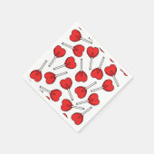 Red Lollipops, Heart Lollipops, Lollipop Pattern Servet (Hoek)