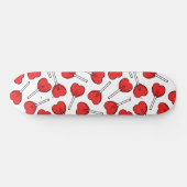 Red Lollipops, Heart Lollipops, Lollipop Pattern Skateboard (Horizontaal)