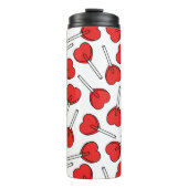 Red Lollipops, Heart Lollipops, Lollipop Pattern Thermosbeker (Voorkant)