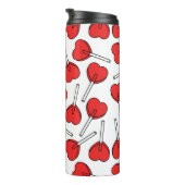 Red Lollipops, Heart Lollipops, Lollipop Pattern Thermosbeker (Geroteerd rechts)