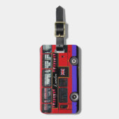 Red London Bus Double Decker Bagagelabel (Voorkant verticaal)