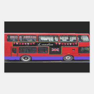Red London Bus Double Decker Rechthoekige Sticker