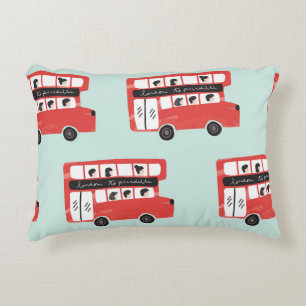 Red London Bus Pattern Accent Kussen