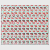 Red London Bus Pattern Cadeaupapier (Vlak)