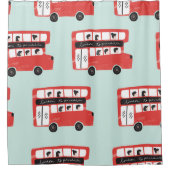 Red London Bus  Pattern Douchegordijn (Voorkant)
