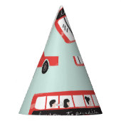 Red London Bus  Pattern Feesthoedjes (Links)