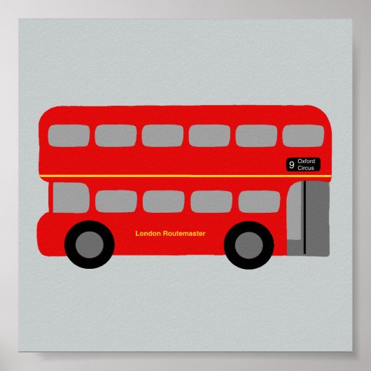 Red London Bus Poster (Voorkant)