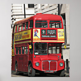  Red London Bus Poster