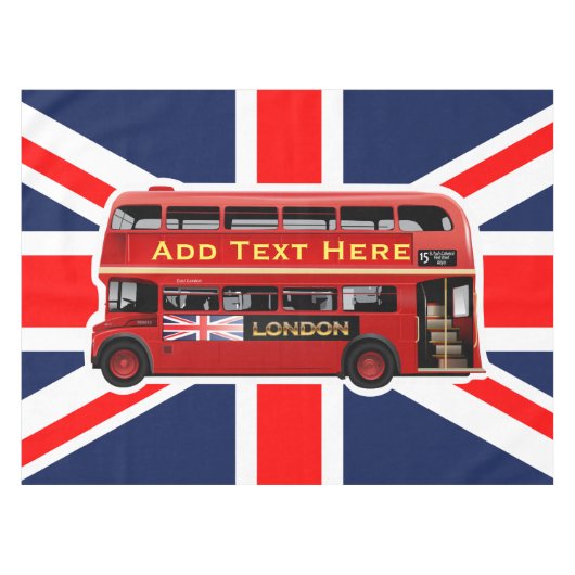 Red London Bus ThMED Tafelkleed (Voorkant (Horizontaal))