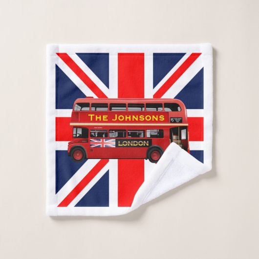 Red London Double Decker Bus Bad Handdoek (Wasdoekje)