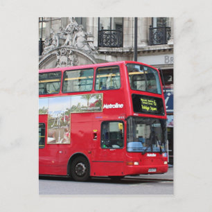 Red London Double Decker Bus, Engeland Briefkaart