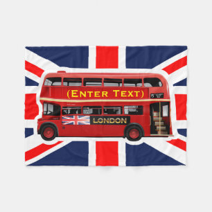 Red London Double Decker Bus Fleece Deken