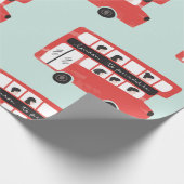 Red London Double Decker Bus Seamless Pattern vint Cadeaupapier (Hoek)