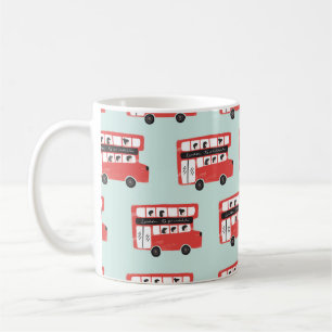 Red London Double Decker Bus Seamless Pattern vint Koffiemok