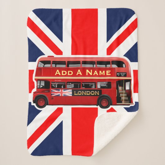 Red London Double Decker Bus Sherpa Deken (Voorkant)