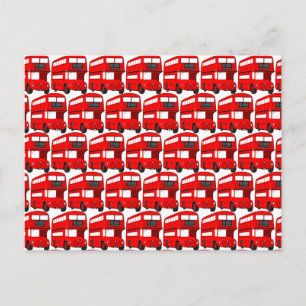 Red London Double Decker Bus Wallpaper Briefkaart