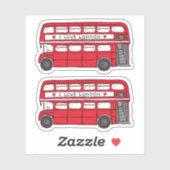 Red London dubbeldekker bus Sticker (Vel)