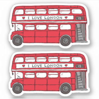 Red London dubbeldekker bus Sticker