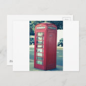 Red London Telephone Box Briefkaart (Voorkant / Achterkant)