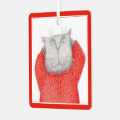 RED LONG JOHNS CAT Carré en métal ornement (Avant gauche)