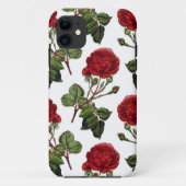 Red Long Stem Roos Patroon Case-Mate iPhone Case (Achterkant)