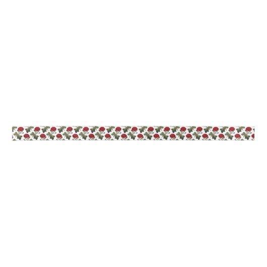 Red Long Stem Roos Patroon Lint (Voorkant)