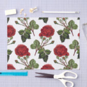 Red Long Stem Roos Patroon Tissuepapier (Craft)