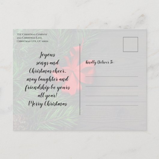 Red Loop Gold Script Kerstdiner Uitnodiging Briefkaart (Achterkant)