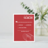 Red Loopy Love Love Lines Wedding Carte RSVP (Debout devant)