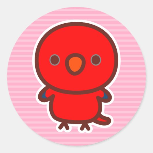 Red Lory Ronde Sticker (Voorkant)
