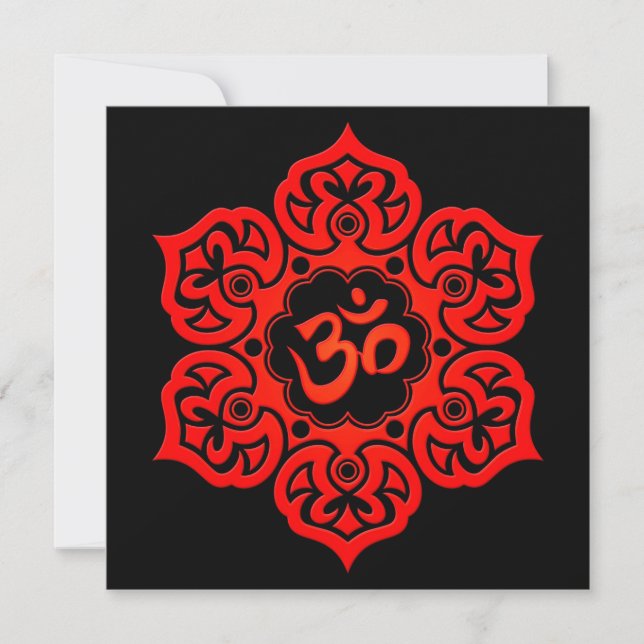 Red Lotus Flower om Black (Voorkant)