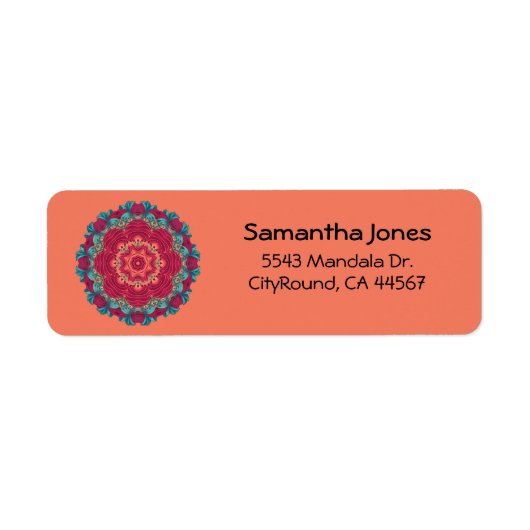 Red Lotus Mandala Etiket (Voorkant)