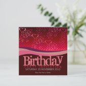 Red Love Bubbles Party Uitnodiging voor verjaardag (Staand voorkant)