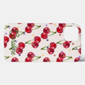 Red Love Cherry Polka Dot gepersonaliseerd Case-Mate iPhone Case (Achterkant (horizontaal))