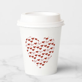 Red Love Cup Papieren Bekers