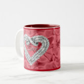 Red Love Diamond Heart Mug (Devant gauche)