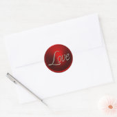 Red Love Envelope Seal Ronde Sticker (Envelop)