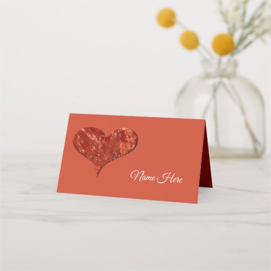 Red Love Folded Place Card (Voorkant)