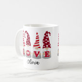 RED LOVE GNOMES VALENTINE'S DAY NAME MUG (Devant gauche)
