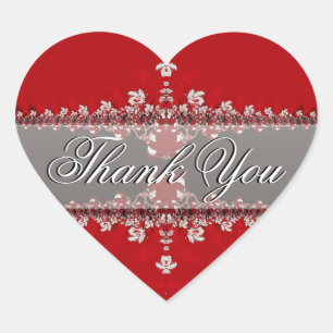 Red Love Heart Bedankt Sticker