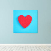 Red Love Heart Canvas Afdruk (Insitu (Houten vloer))