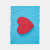 Red Love Heart Fleece Deken (Voorkant)