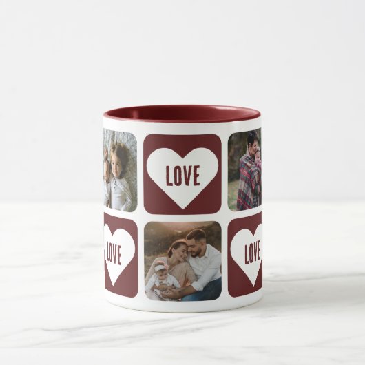 Red Love Heart Foto Best Nana Ever Mok (Midden)