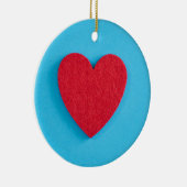 Red Love Heart Keramisch Ornament (Rechts)